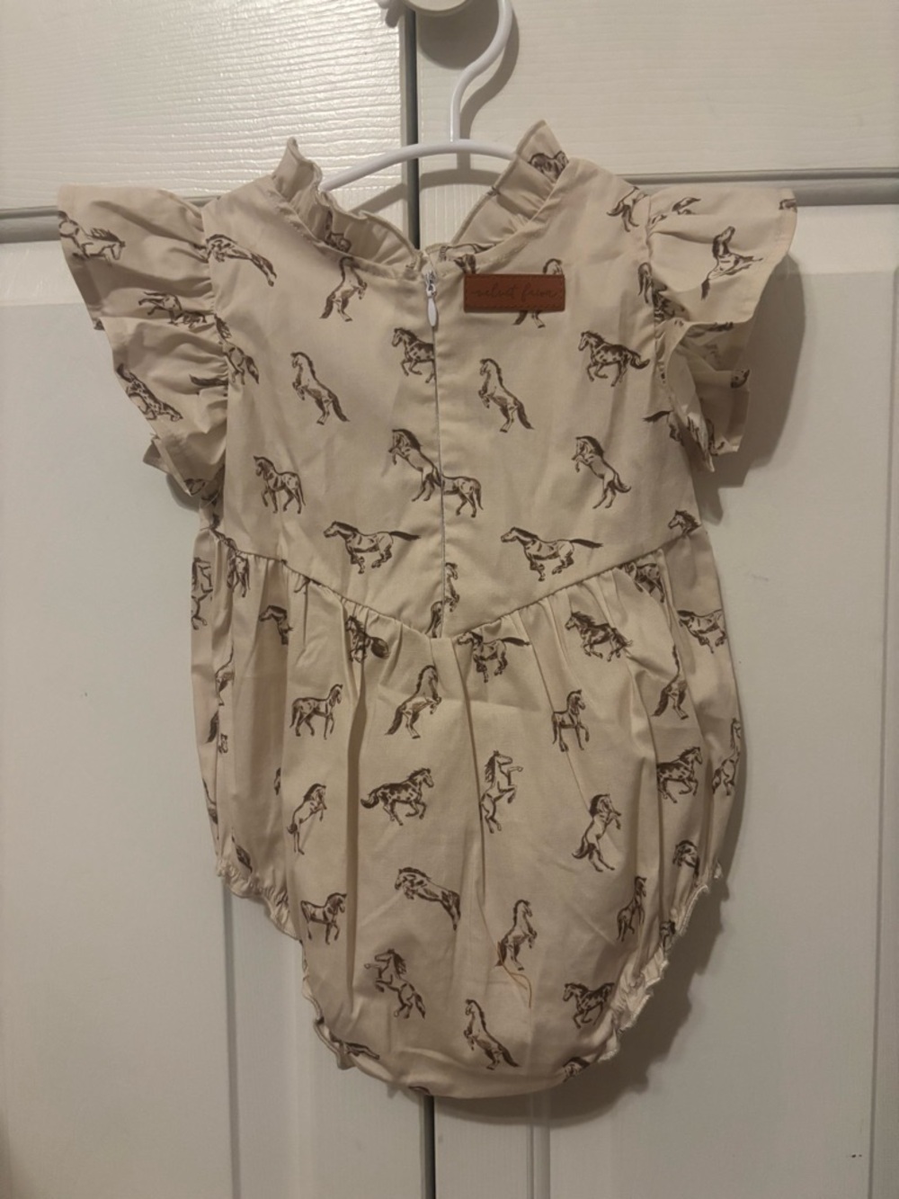 Velvet Fawn Brown horsey Bubble size 6-12 months - Picture 3 of 6